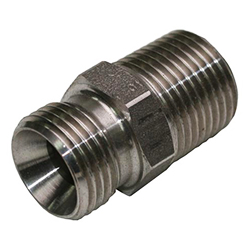 Steel Straight, Male BSPP -08 X Male BSPT -06