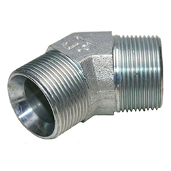 Steel Elbow 45°, Male BSPP -32 X Male BSPT -32