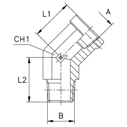 SS316L Elbow 45°, Male NPT -02 X Female NPT -02