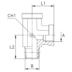 Steel Run Tee, Male BSPT -32 X Female BSPP -32 X Female BSPP -32