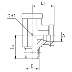 Steel Run Tee, Male NPT -32 X Female NPT -32 X Female NPT -32