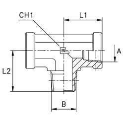SS316L Branch Tee, Female NPT -02 X Female NPT -02 X Male NPT -02
