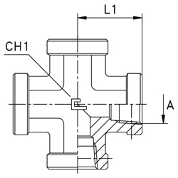 SS316L Cross, Female NPT -02 X Female NPT -02 X Female NPT -02 X Female NPT -02