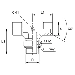 Steel Branch Tee, Male BSPP -20 X Male BSPP -20 X Male BSPP -20