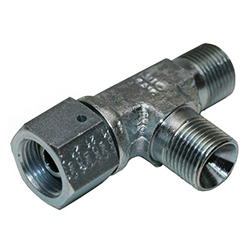 Steel Run Tee, Male BSPP -32 X Swivel BSPP -32 X Male BSPP -32