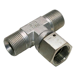 SS316L Branch Tee, Male Metric M12X1.5 X Male Metric M12X1.5 X Swivel Metric M12X1.5