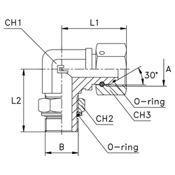 Steel Elbow 90°, Male Metric M26X1.5 X Swivel Metric M27X2.0