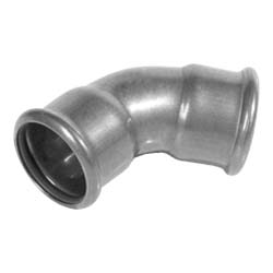 316L 60° Elbow FF, 15mm