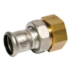 316L/Brass Straight Female Union Connector, 3/4" x 22mm