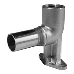 316L Extension Wall Plate, 90° Elbow MF, 22mm x 3/4"