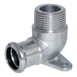 316L Wall Plate 90° Elbow FM, 18mm x 3/4"