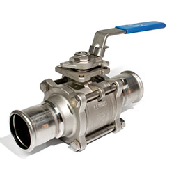 316L 3-Piece Ball Valve with Full Port, 28mm