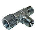 Steel Run Tee, Male BSPP -32 X Swivel BSPP -32 X Male BSPP -32