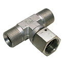 SS316L Branch Tee, Male BSPP -02 X Male BSPP -02 X Swivel BSPP -02