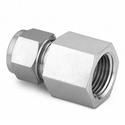 Stainless Steel Swagelok Tube Fitting, Female Connector, 6mm Tube OD x 1/2" Female ISO Parallel (Gauge) Thread